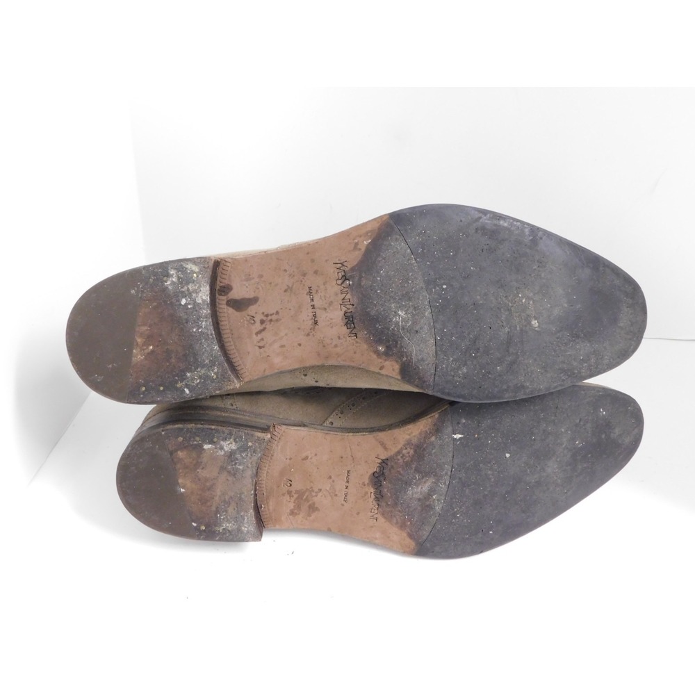 YSL Yves Saint Laurent Beige Suede Ankle Boots sz 42 - Picture 6 of 6